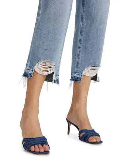 L'AGENCE Women's Blaine Distressed Denim Low-Rise Stovepipe Crop Jeans - Albee | Thumbnail 6