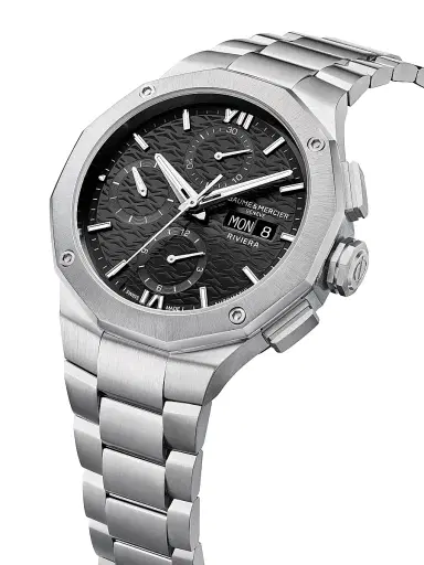 Baume & Mercier Men's Riviera Black Stainless Steel Watch/41MM - Stainless Steel | Thumbnail 4 Baume & Mercier Men's Riviera Black Stainless Steel Watch/41MM - Stainless Steel | Thumbnail 4