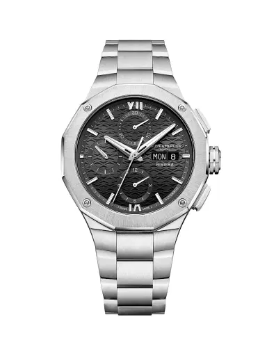 Baume & Mercier Men's Riviera Black Stainless Steel Watch/41MM - Stainless Steel | Thumbnail 1 Baume & Mercier Men's Riviera Black Stainless Steel Watch/41MM - Stainless Steel | Thumbnail 1