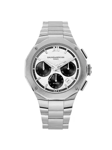 Baume & Mercier Men's Riviera White Stainless Steel Watch/41MM - Stainless Steel | Thumbnail 1 Baume & Mercier Men's Riviera White Stainless Steel Watch/41MM - Stainless Steel | Thumbnail 1