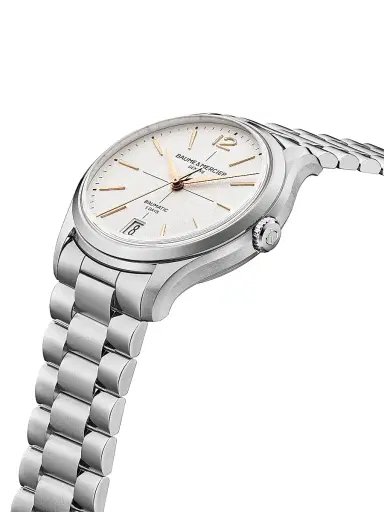 Baume & Mercier Men's Clifton White Stainless Steel Watch/39MM - Stainless Steel | Thumbnail 4 Baume & Mercier Men's Clifton White Stainless Steel Watch/39MM - Stainless Steel | Thumbnail 4