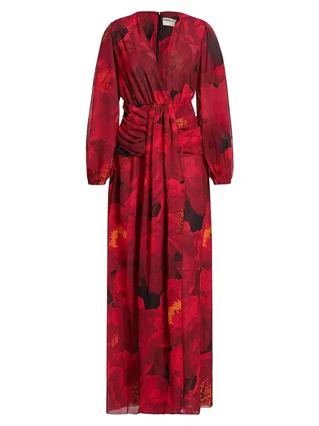 Chiara Boni La Petite Robe Women's Simin Floral Chiffon Surplice Maxi Dress - Pat