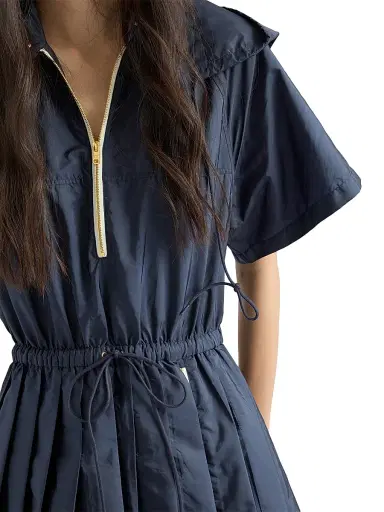 Prada Women's Light Re-Nylon Midi-Dress - Blue | Thumbnail 4 Prada Women's Light Re-Nylon Midi-Dress - Blue | Thumbnail 4