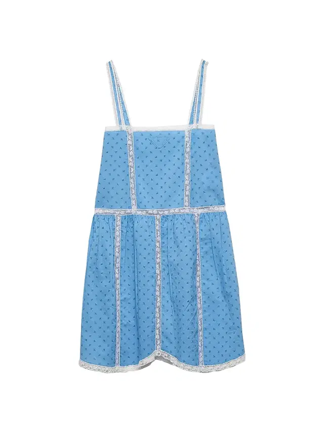 Women's Eyelet Lace Mini-Dress - Blue