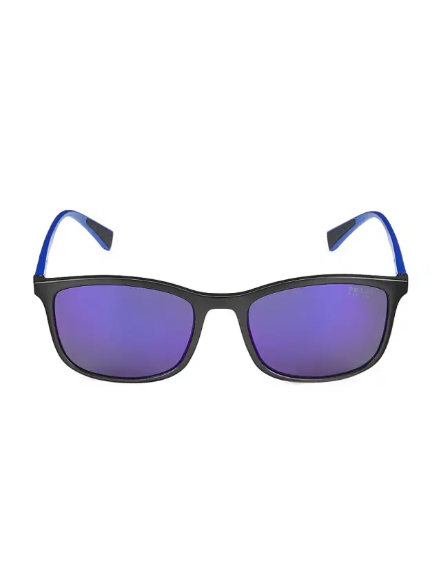 Men's Rectangular 01TS 56MM Sunglasses - Dark Blue Men's Rectangular 01TS 56MM Sunglasses - Dark Blue