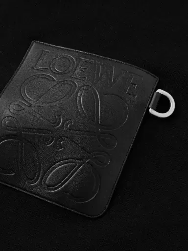 Loewe Logo-Debossed Leather-Trimmed Cotton-Jersey Hoodie - Men | Thumbnail 4 Loewe Logo-Debossed Leather-Trimmed Cotton-Jersey Hoodie - Men | Thumbnail 4