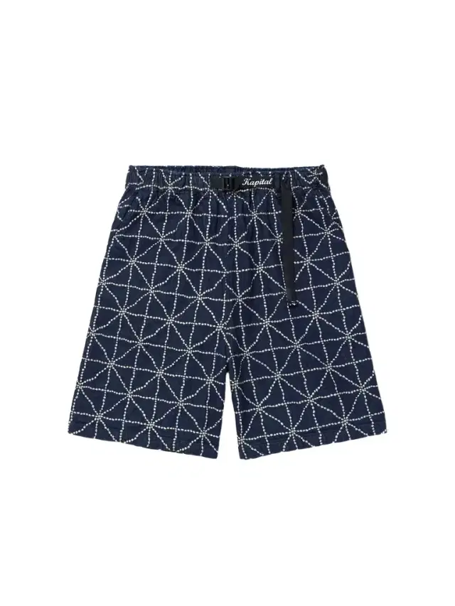 KAPITAL Dojo Easy Wide-Leg Belted Embroidered Denim Shorts - Men