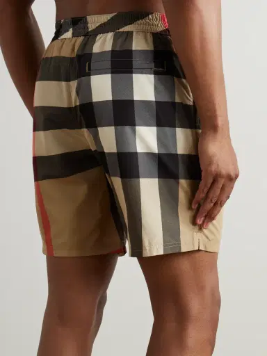 Burberry Straight-Leg Long-Length Checked Swim Shorts - Men | Thumbnail 3