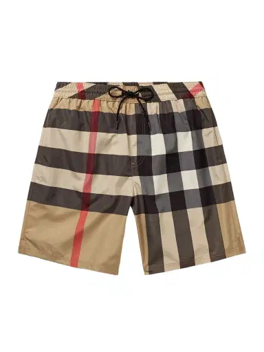 Burberry Straight-Leg Long-Length Checked Swim Shorts - Men | Thumbnail 1