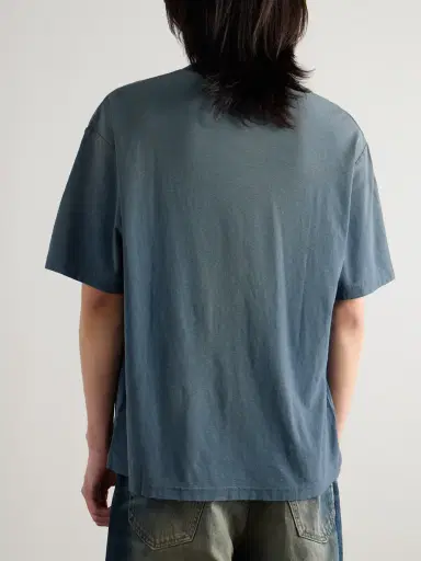 Acne Studios Exford Distressed Logo-Print Cotton and Hemp-Blend Jersey T-Shirt - Men | Thumbnail 4