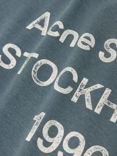 Acne Studios Exford Distressed Logo-Print Cotton and Hemp-Blend Jersey T-Shirt - Men | Thumbnail 5