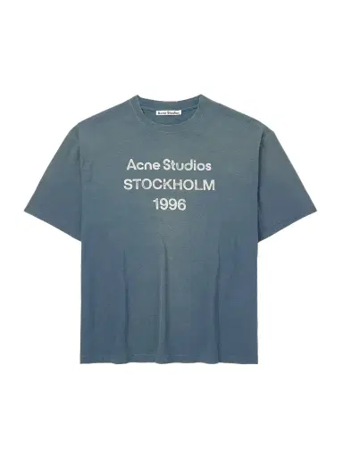 Acne Studios Exford Distressed Logo-Print Cotton and Hemp-Blend Jersey T-Shirt - Men | Thumbnail 1