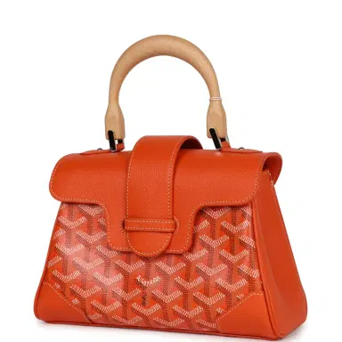 goyard Goyard Saigon Souple Mini Orange Goyardine Palladium Hardware | Thumbnail 4 goyard Goyard Saigon Souple Mini Orange Goyardine Palladium Hardware | Thumbnail 4