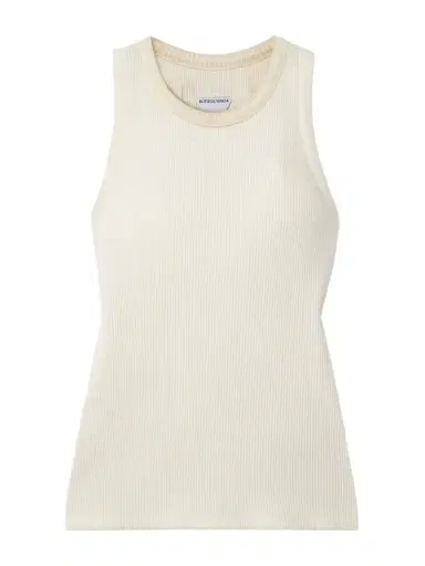 Bottega Veneta Appliquéd Ribbed Cotton-blend Jersey Tank | Thumbnail 1