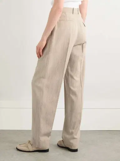 Bottega Veneta Pleated Canvas Tapered Pants | Thumbnail 4