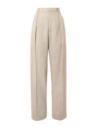 Bottega Veneta Pleated Canvas Tapered Pants | Thumbnail 1