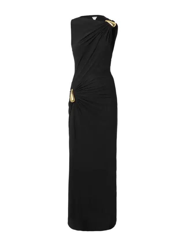 Gathered Embellished Crepe-jersey Maxi Dress