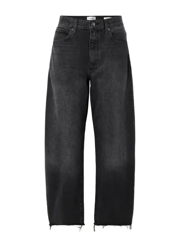 The Bubble Cropped Frayed High-rise Barrel-leg Jeans