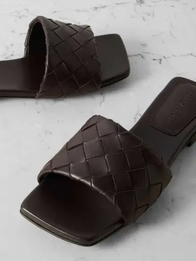 Bottega Veneta Riva Intrecciato Leather Slides | Thumbnail 4