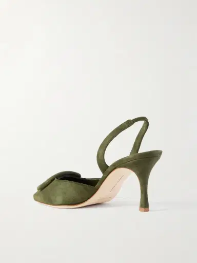 Manolo Blahnik Maysli 70 Buckled Suede Slingback Pumps | Thumbnail 3 Manolo Blahnik Maysli 70 Buckled Suede Slingback Pumps | Thumbnail 3