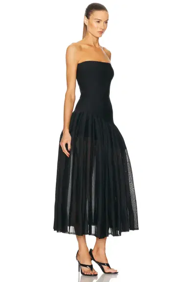 ALAÏA Long Godet Dress | Thumbnail 2 ALAÏA Long Godet Dress | Thumbnail 2