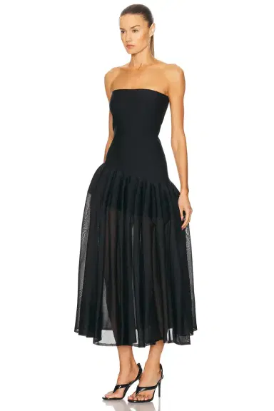 ALAÏA Long Godet Dress | Thumbnail 3 ALAÏA Long Godet Dress | Thumbnail 3