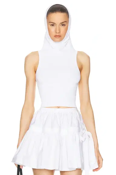 Alaïa Crop Hooded Tank Top | Thumbnail 1 Alaïa Crop Hooded Tank Top | Thumbnail 1