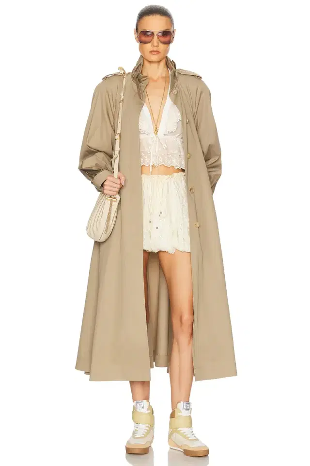 Chloe High Neck Long Trench