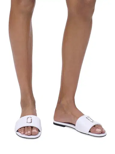 Marc Jacobs Women's The Snapshot Leather Slides - Bright White - Size 5 Sandals | Thumbnail 5