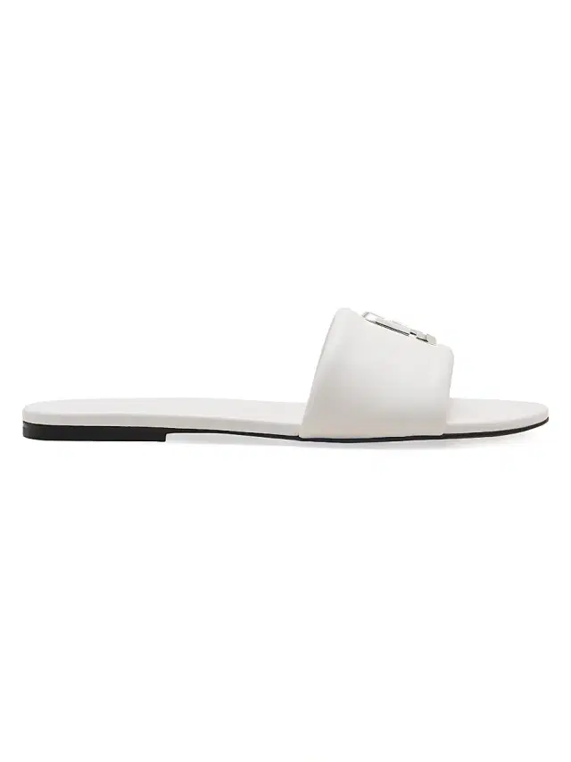 Marc Jacobs Women's The Snapshot Leather Slides - Bright White  Sandals