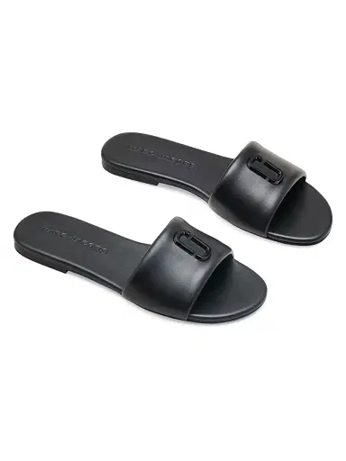 Marc Jacobs Women's The Snapshot Leather Slides - Black - Size 5 Sandals | Thumbnail 2