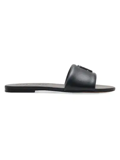 Marc Jacobs Women's The Snapshot Leather Slides - Black - Size 5 Sandals | Thumbnail 1