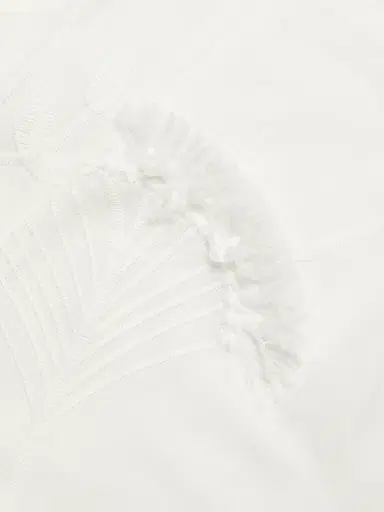 3.1 Phillip Lim Women's Embroidered Cotton Voile & Chiffon Flounce Top - White - Size Large | Thumbnail 7