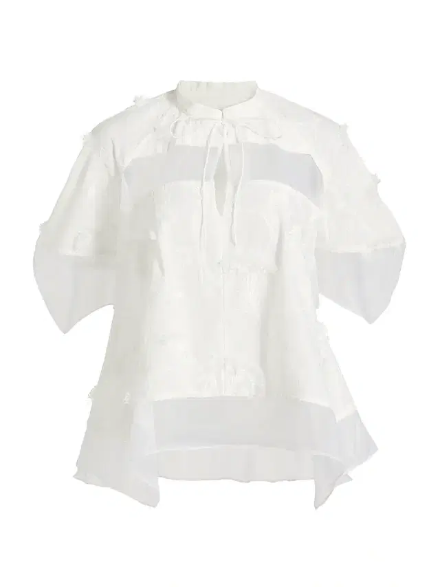 3.1 Phillip Lim Women's Embroidered Cotton Voile & Chiffon Flounce Top - White