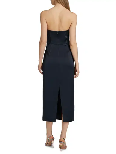 Ramy Brook Women's Orion Knotted Satin Midi-Dress - Navy | Thumbnail 5 Ramy Brook Women's Orion Knotted Satin Midi-Dress - Navy | Thumbnail 5