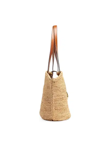 Staud Women's Vista Raffia Tote Bag - Natural And Tan | Thumbnail 2 Staud Women's Vista Raffia Tote Bag - Natural And Tan | Thumbnail 2