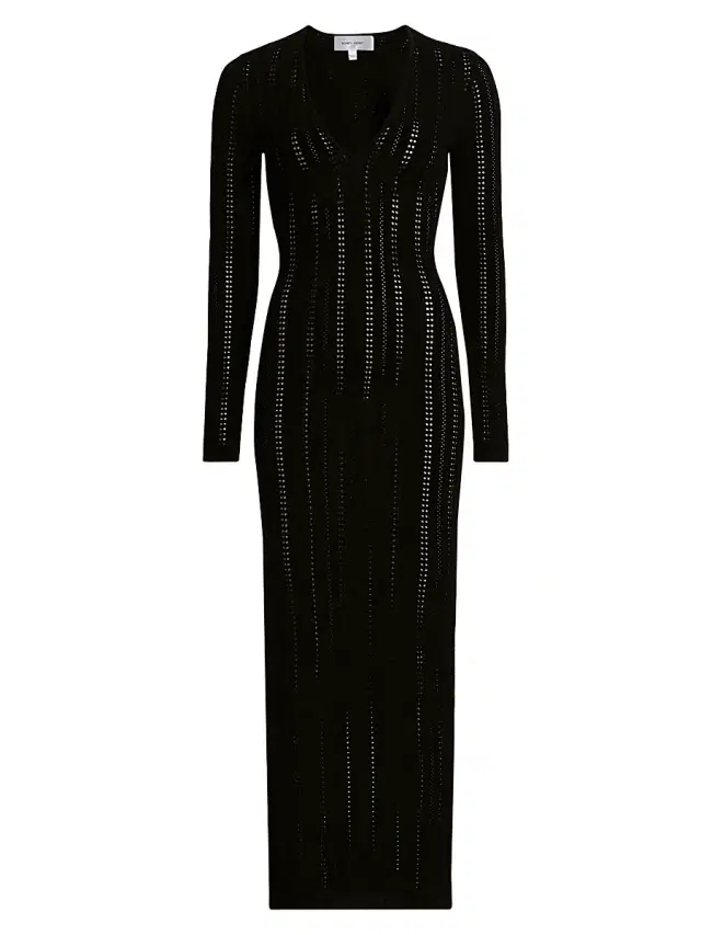 Ronny Kobo Women's Sai V-Neck Knit Maxi Dress - Black