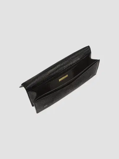 ALEXIS BITTAR Women's Lizard-Embossed Leather Clutch - Black | Thumbnail 3 ALEXIS BITTAR Women's Lizard-Embossed Leather Clutch - Black | Thumbnail 3
