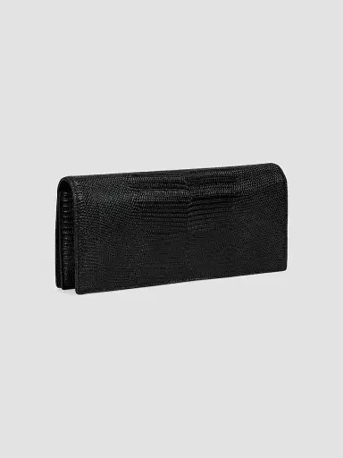 ALEXIS BITTAR Women's Lizard-Embossed Leather Clutch - Black | Thumbnail 4 ALEXIS BITTAR Women's Lizard-Embossed Leather Clutch - Black | Thumbnail 4