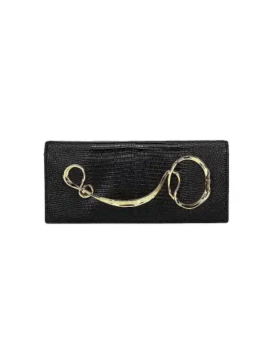 ALEXIS BITTAR Women's Lizard-Embossed Leather Clutch - Black | Thumbnail 1 ALEXIS BITTAR Women's Lizard-Embossed Leather Clutch - Black | Thumbnail 1