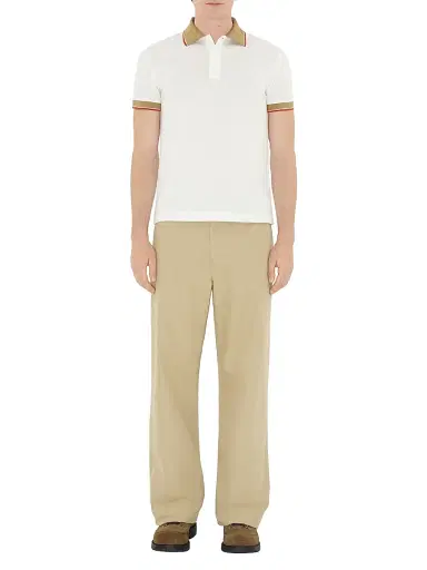 Burberry Men's Stan Cotton Polo Shirt - Chalk | Thumbnail 2