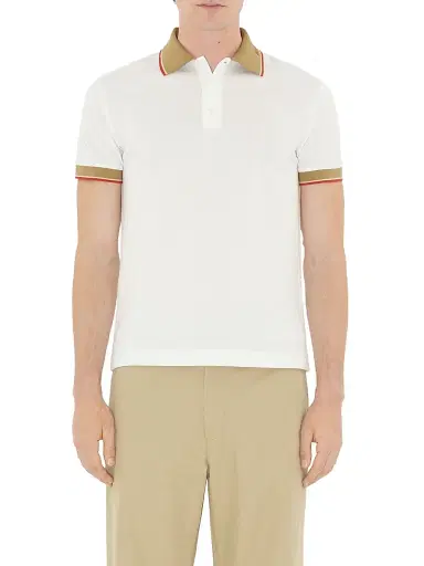 Burberry Men's Stan Cotton Polo Shirt - Chalk | Thumbnail 3