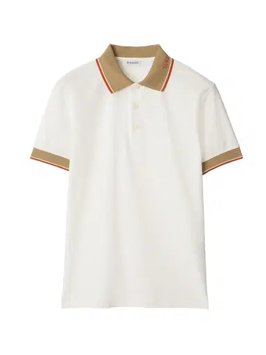 Burberry Men's Stan Cotton Polo Shirt - Chalk | Thumbnail 1