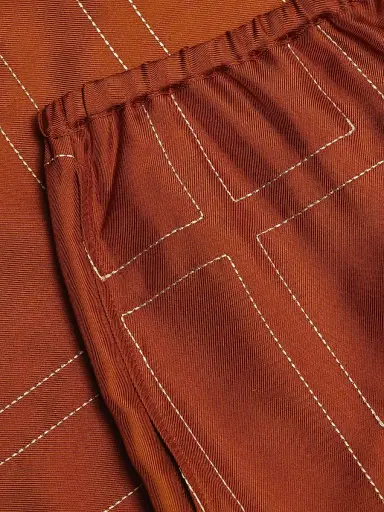 TOTEME Women's Monogram Silk Pajama-Inspired Shorts - Terracotta - Size 10 | Thumbnail 7