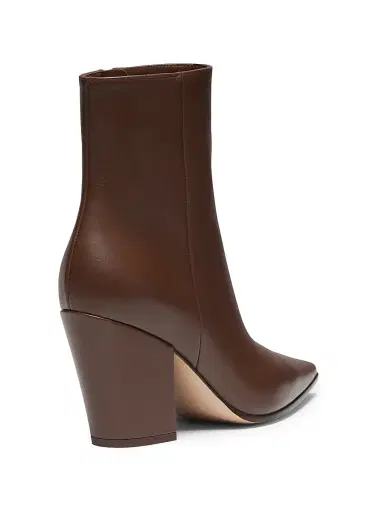 Gianvito Rossi Women's Keinna 85MM Leather Block-Heel Booties - Brown - Size 12 | Thumbnail 3
