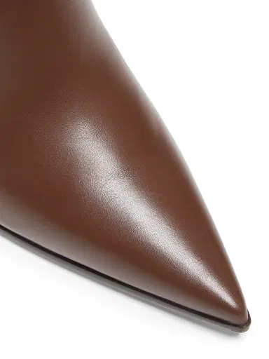 Gianvito Rossi Women's Keinna 85MM Leather Block-Heel Booties - Brown - Size 12 | Thumbnail 5
