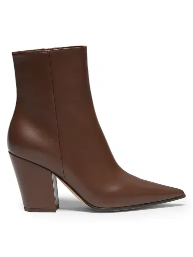 Gianvito Rossi Women's Keinna 85MM Leather Block-Heel Booties - Brown - Size 12 | Thumbnail 1
