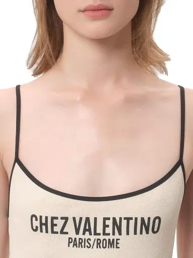 Valentino Garavani Women's Lycra Piqué Swimsuit - Birch Black - Size XL | Thumbnail 4