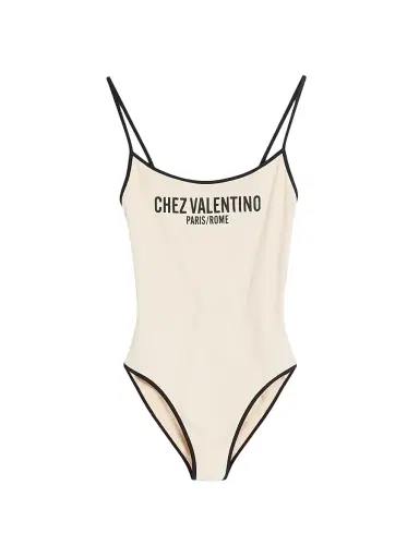 Valentino Garavani Women's Lycra Piqué Swimsuit - Birch Black - Size XL | Thumbnail 1