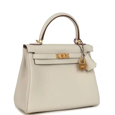 HERMÈS Hermes Special Order (HSS) Kelly Retourne 25 Craie Verso Togo Brushed Gold Hardware | Thumbnail 2 HERMÈS Hermes Special Order (HSS) Kelly Retourne 25 Craie Verso Togo Brushed Gold Hardware | Thumbnail 2